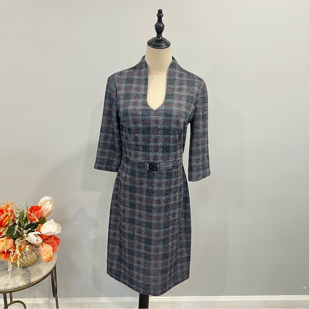 Connected Apparel Classic Business 3/4 Sleeves Short Length Dress - Size 4